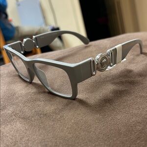 Versace Gray Glasses with Silver Accents